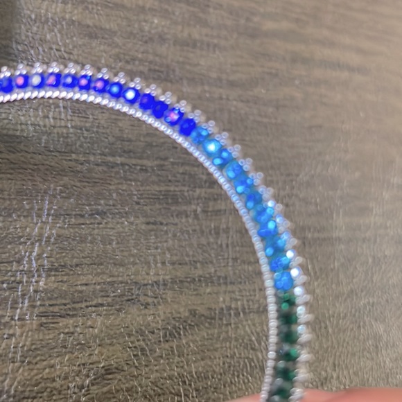 New Hoops Earrings Multicolored Stones Hoops Earrings - Picture 5 of 6